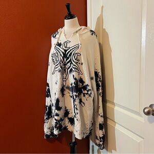 Black Craft Women’s Cult Tie Dye‎ Slouchy Oversized Goth Witch Hoodie Sweatshirt
